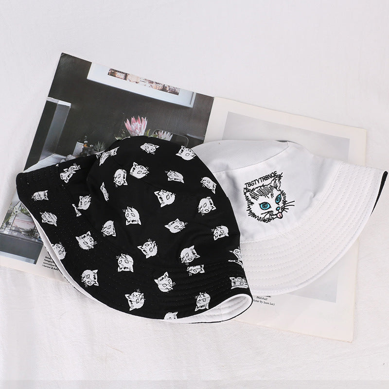 Sombrero con estampado de gato