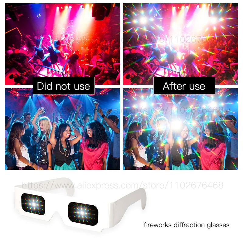 Paper Prisms Diffraction Laser Glasses (Fireworks) festival item