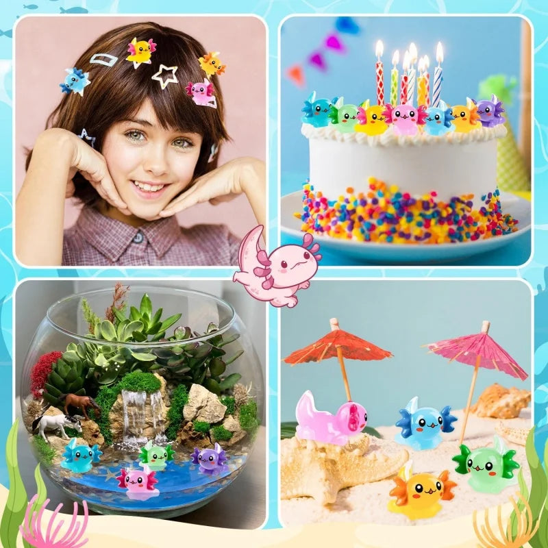 Mini Charms de Ajolote de Resina - 35 Piezas