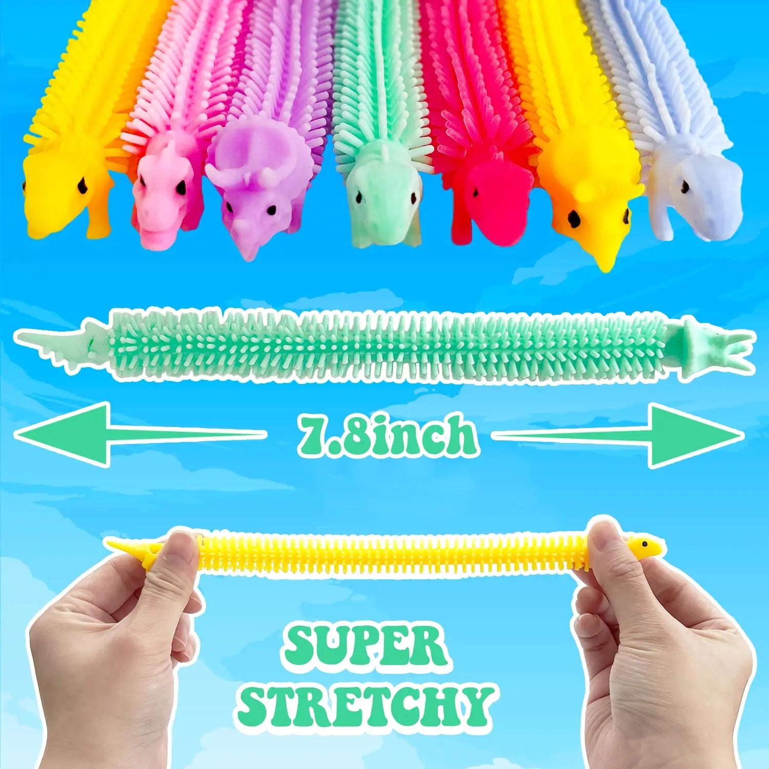 Fideos sensoriales de dinosaurios - 10 piezas