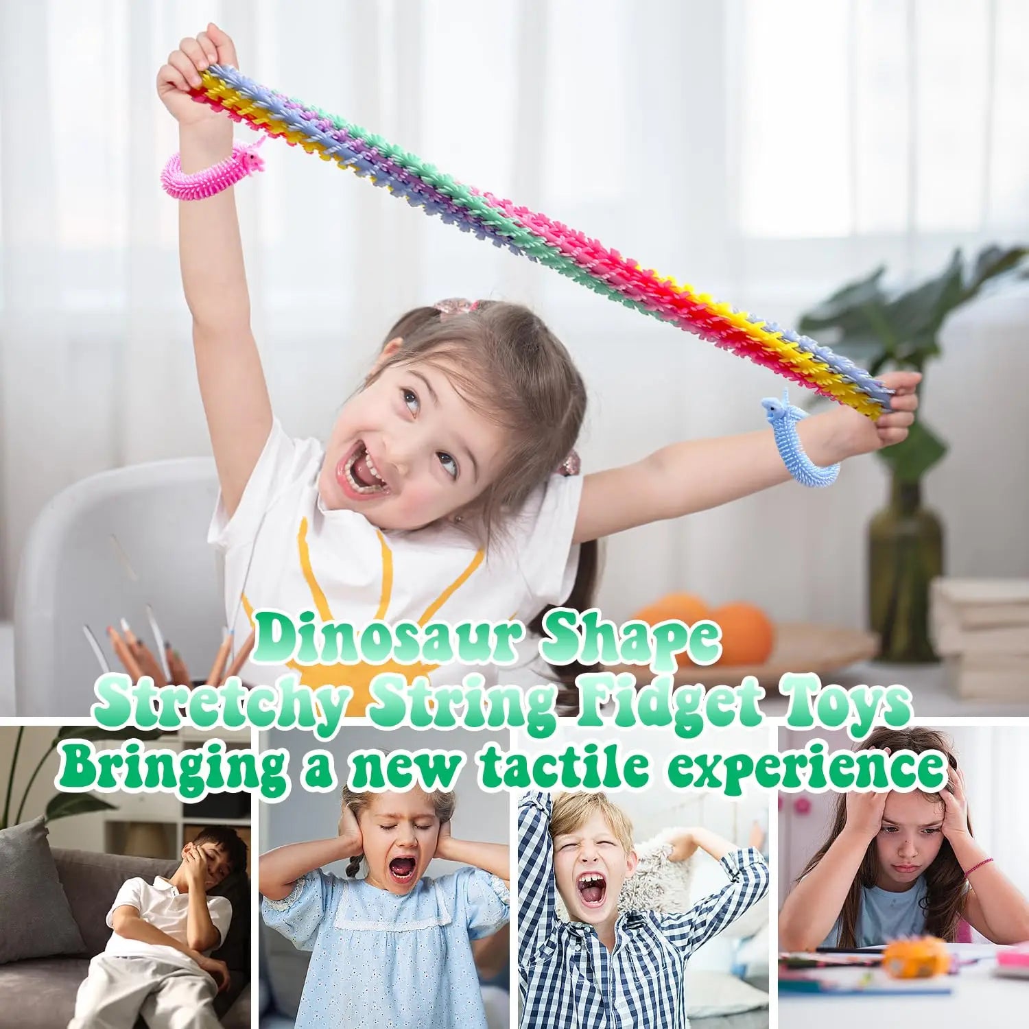 Fideos sensoriales de dinosaurios - 10 piezas