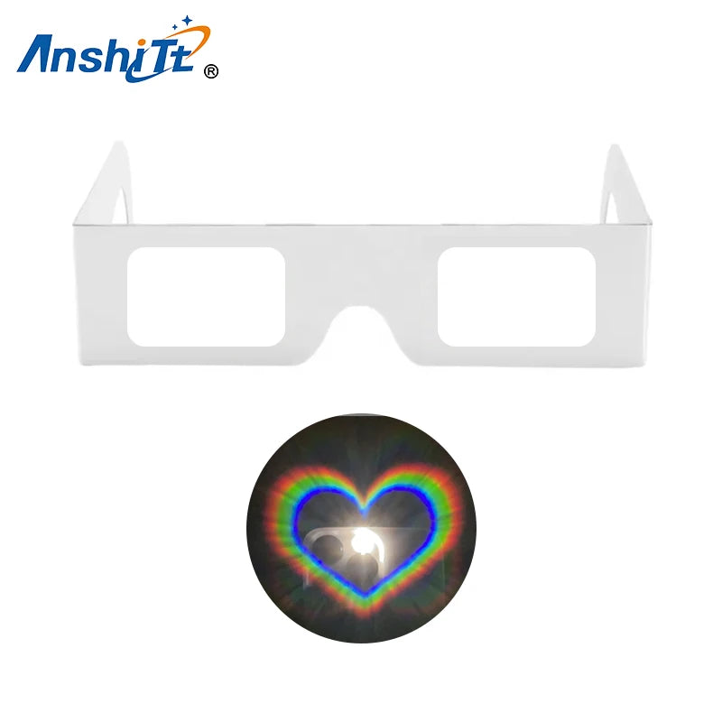 Gafas de difracción de cartón para entretenimiento (forma de corazón) - 100 piezas