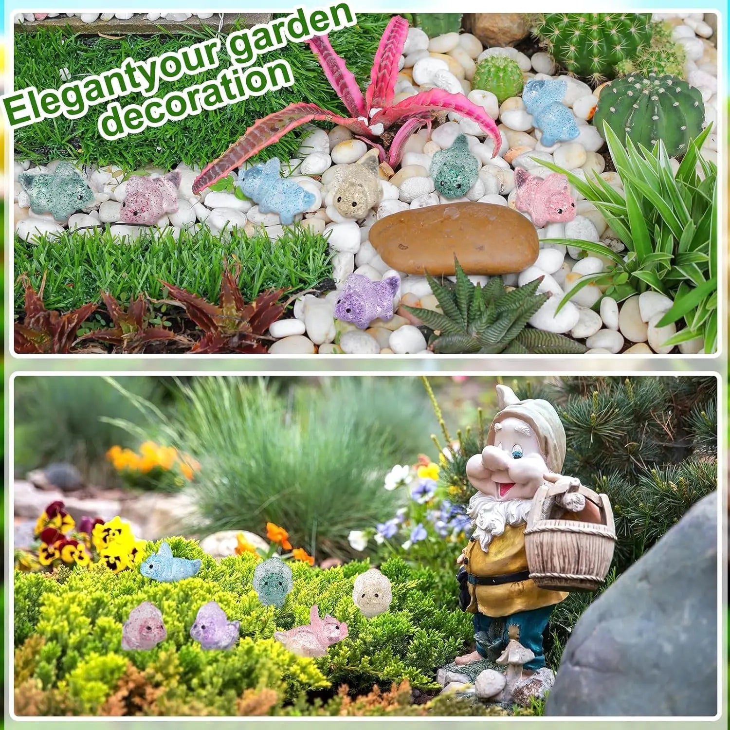 Mini figuras de dinosaurios con purpurina - 50 piezas