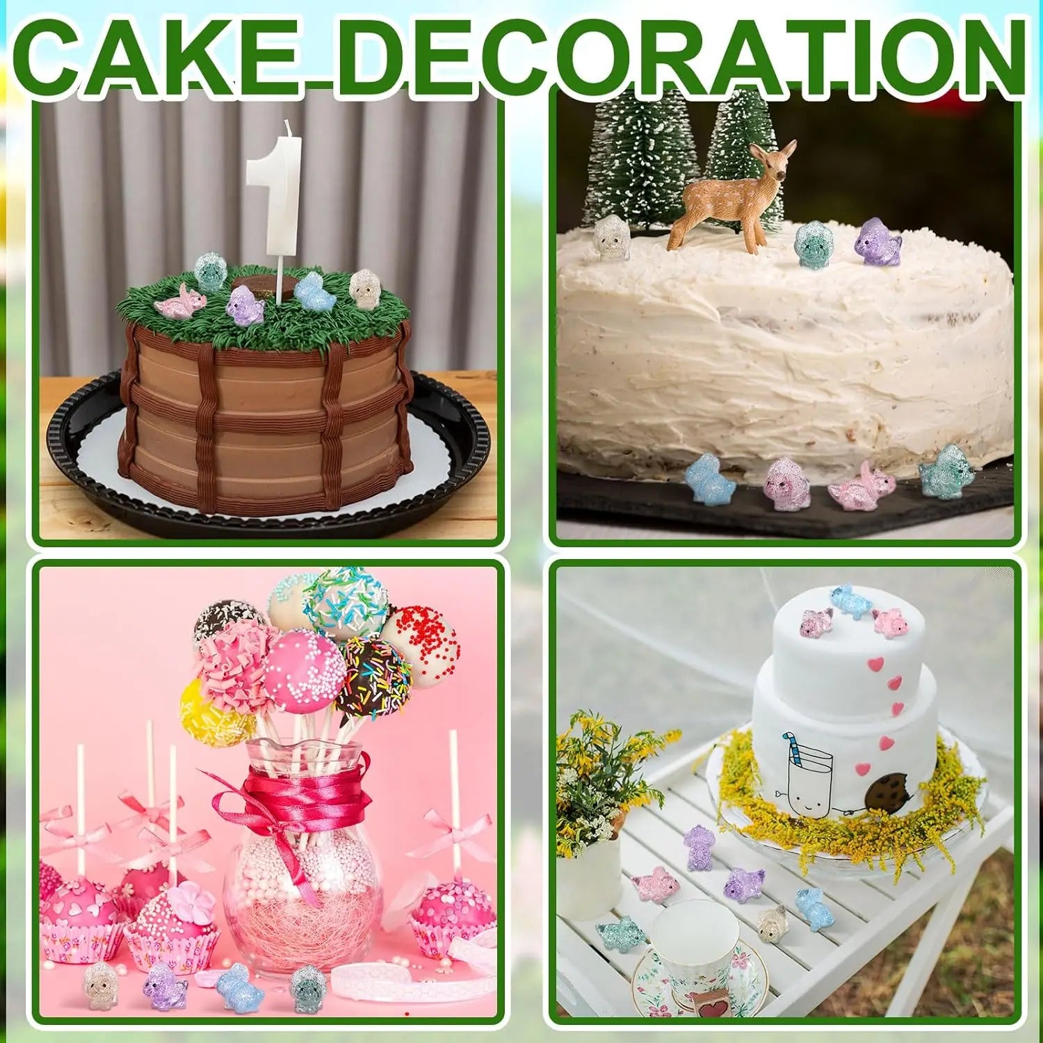 Mini figuras de dinosaurios con purpurina - 50 piezas