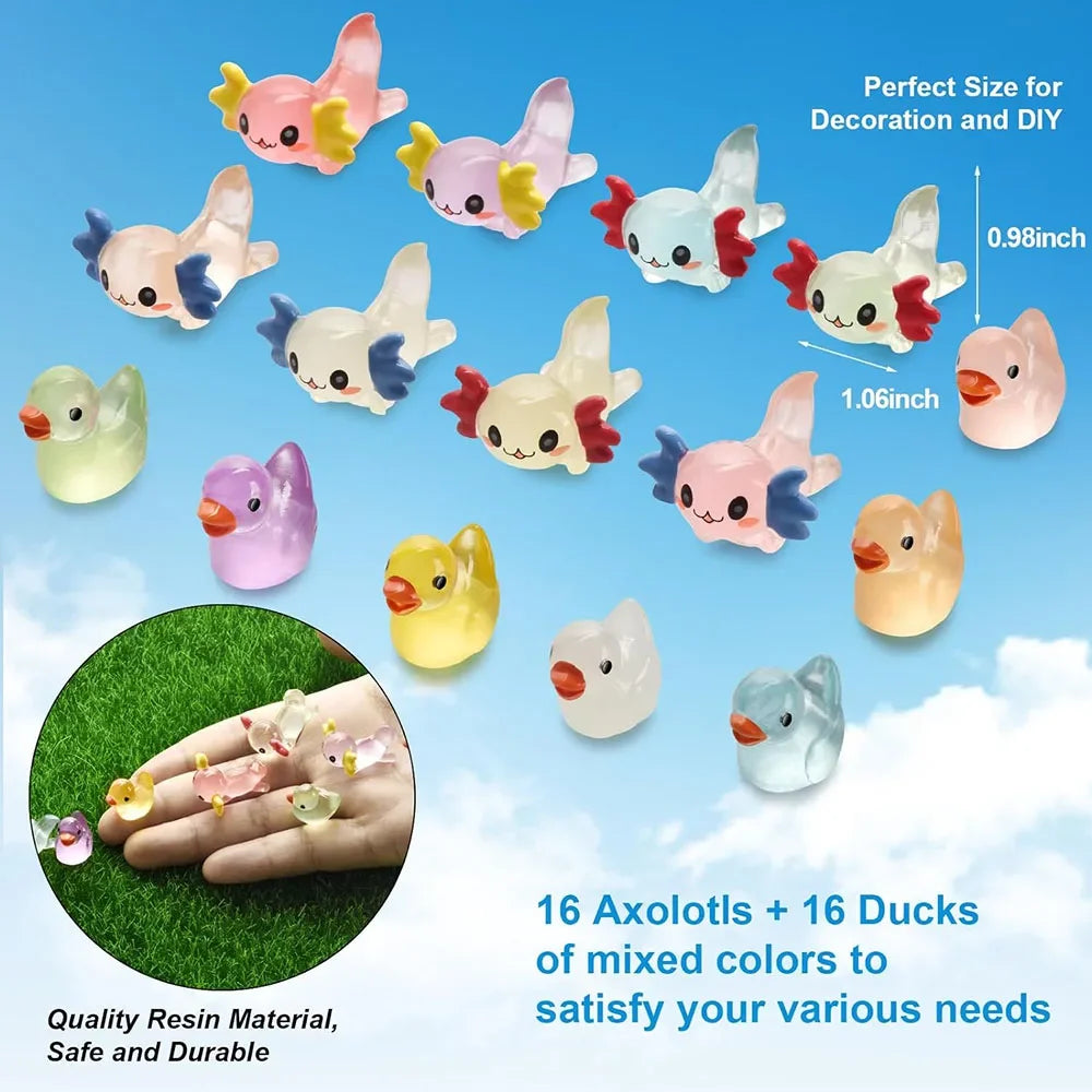 Figura luminosa de ajolote en miniatura - 24 piezas