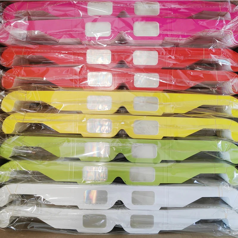 Paquete de 100 gafas de papel para láser de difracción