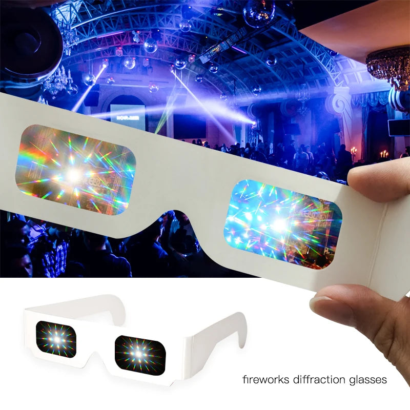 Gafas láser de difracción con prismas de papel (fuegos artificiales) - 50 piezas