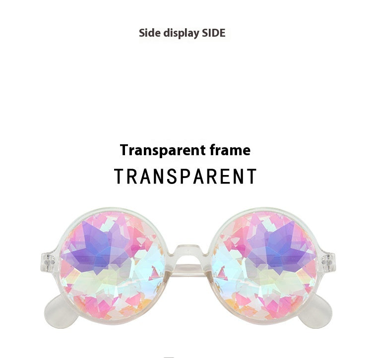 Lunettes de soleil kaléidoscope en verre de concert