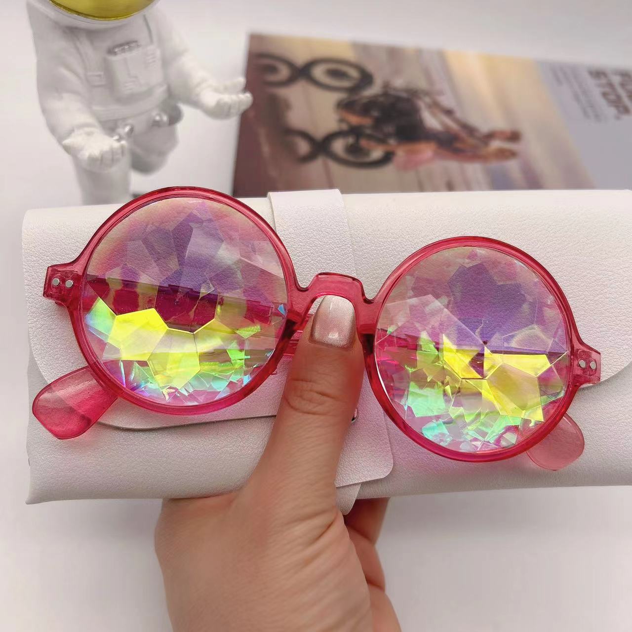 Lunettes de soleil kaléidoscope en verre de concert