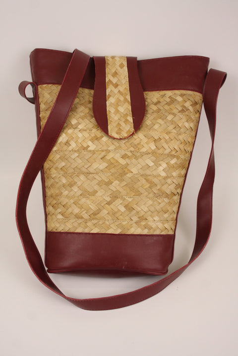 Red and Tan Basket Purse