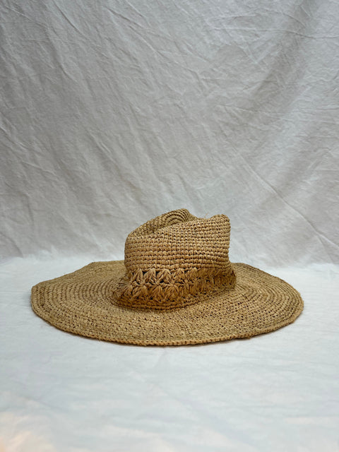 Zara Wicker Sunhat with Wide Brim