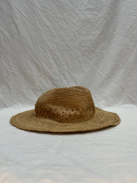 Zara Wicker Sunhat with Wide Brim