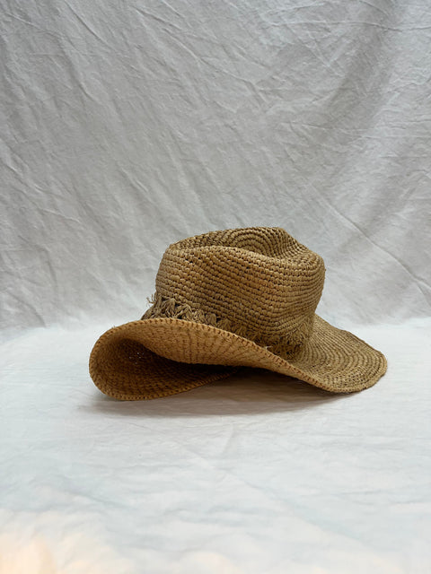 Zara Wicker Sunhat with Wide Brim