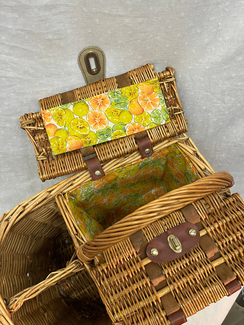 Picnic Basket with Leather Closings