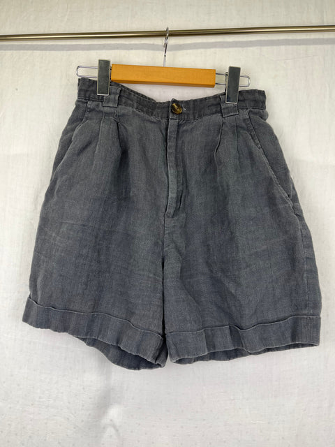 Charcoal Linen Shorts M