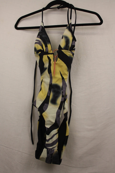 Yellow and Black One Piece Bathing Suit