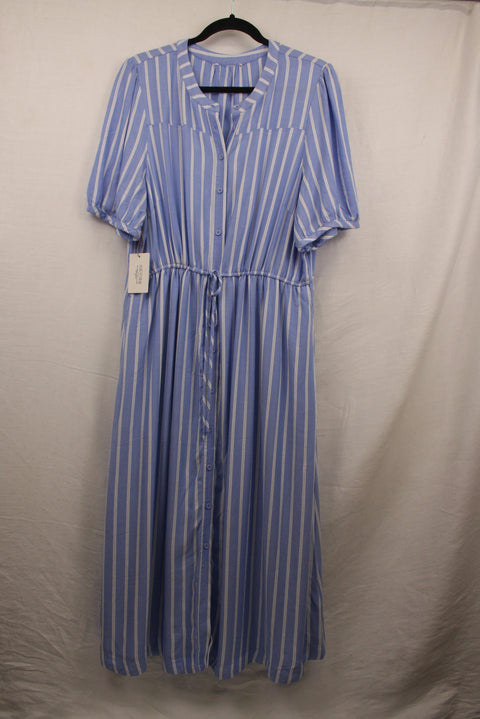 Blue and White Striped Soft Cotton Dress