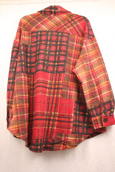 Zenana Red Mixed Flannel 2XL