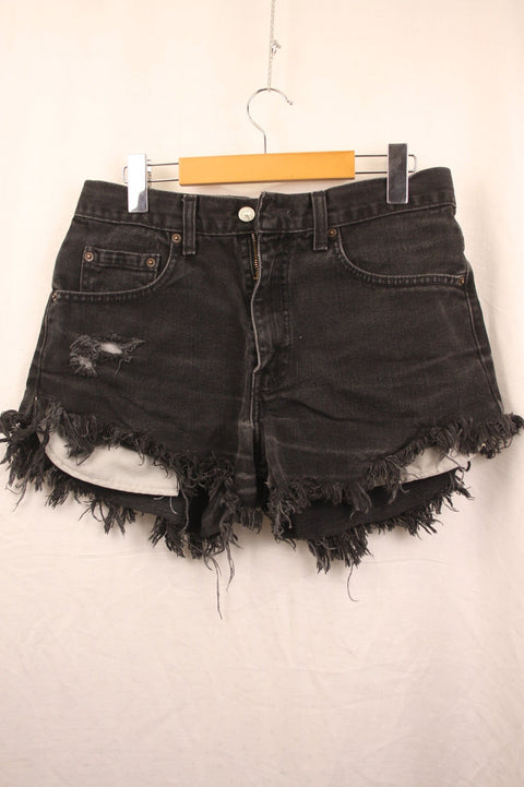 Black Denim Cutoff Shorts