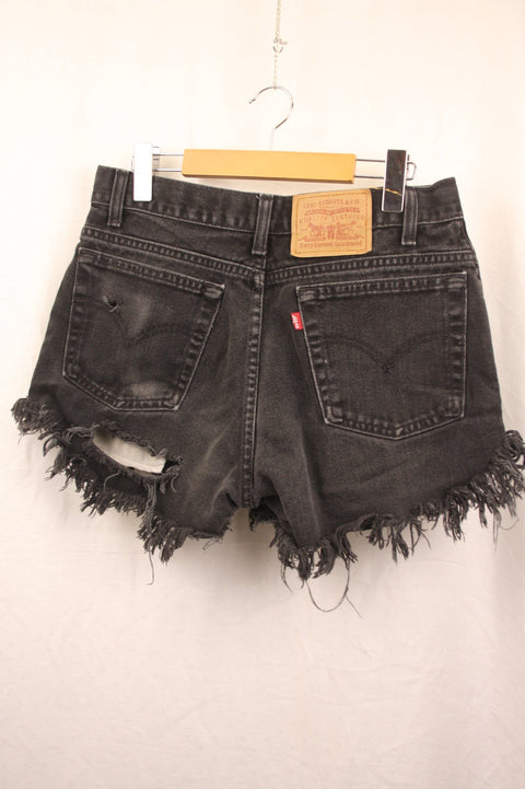 Black Denim Cutoff Shorts