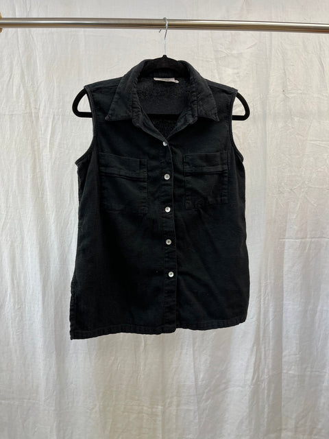 Black Cotton Sleeveless top