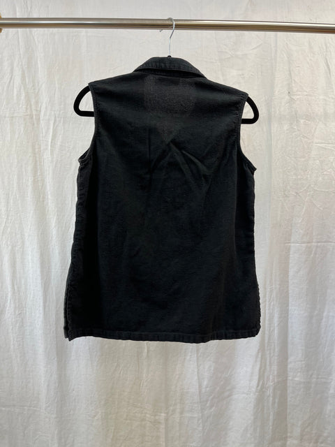 Black Cotton Sleeveless top