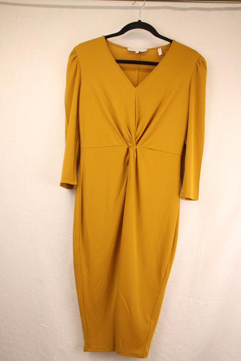 Yellow Draped Dress--XS