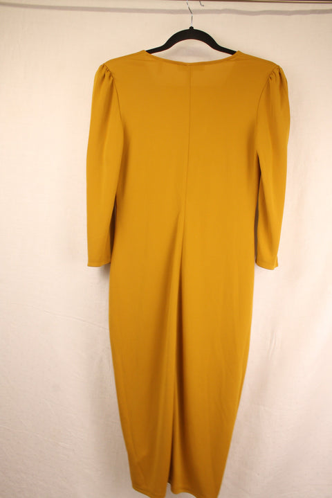 Yellow Draped Dress--XS