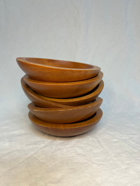 Set of 6 Small Wooden Bowls