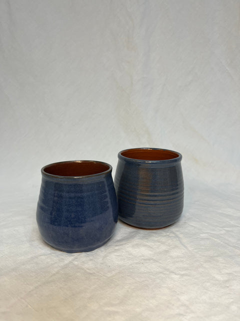 Set of 6 Ceramic Blue Pots