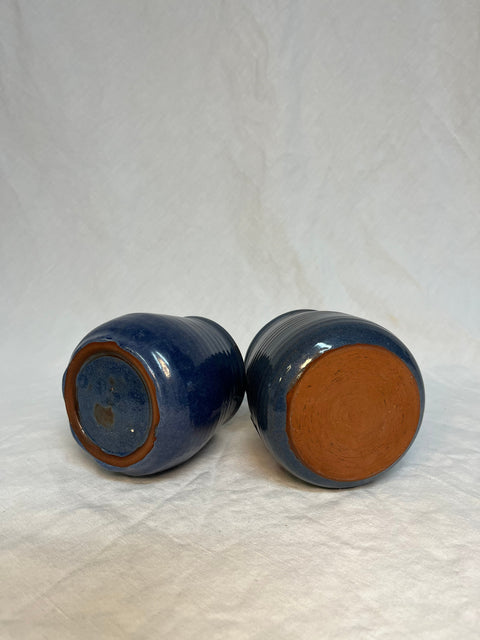 Set of 6 Ceramic Blue Pots
