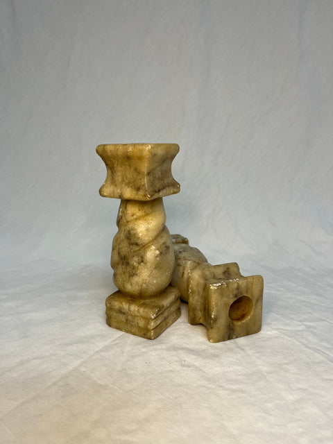 Set of 2 Small Marble Candle Holders