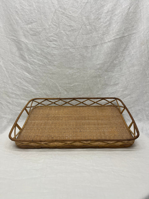 Wood and Wicker Tray