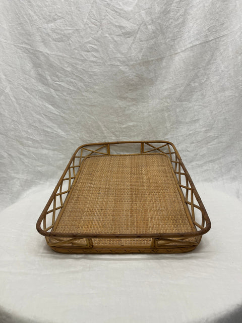 Wood and Wicker Tray