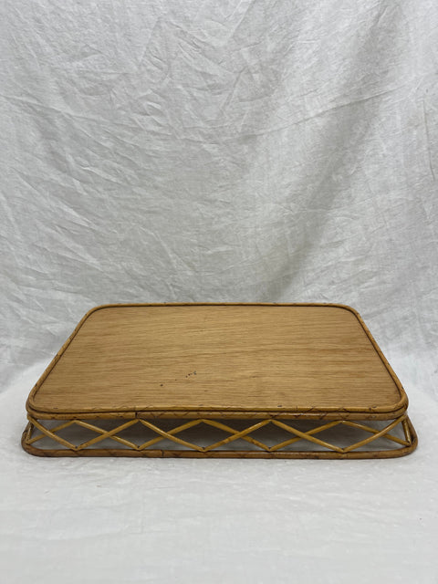 Wood and Wicker Tray